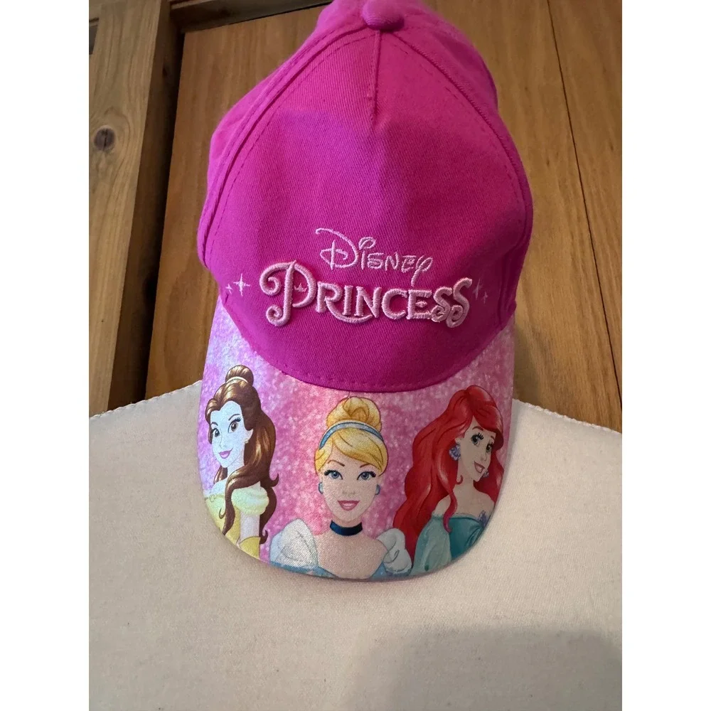 Disney Princess On Ice Hat Pink Belle Cinderella Ariel Baseball Cap Souvenir